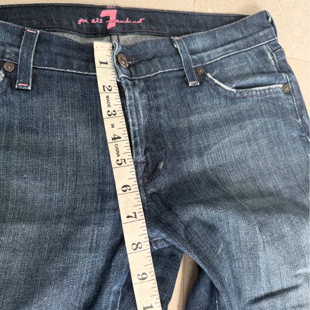 7 For All Mankind Dark Blue Flare Jeans - Picture 4 of 6
